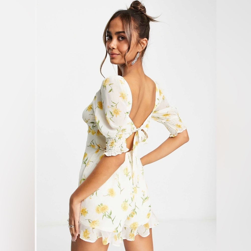 ASOS Miss Selfridge Floral Summer Spring Vacation Romper Size 4 ๐๐ค - Picture 2 of 10